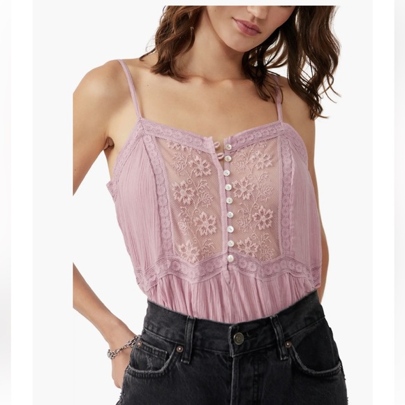 NEW Free People lace trim bodysuit - Picture 5 of 11